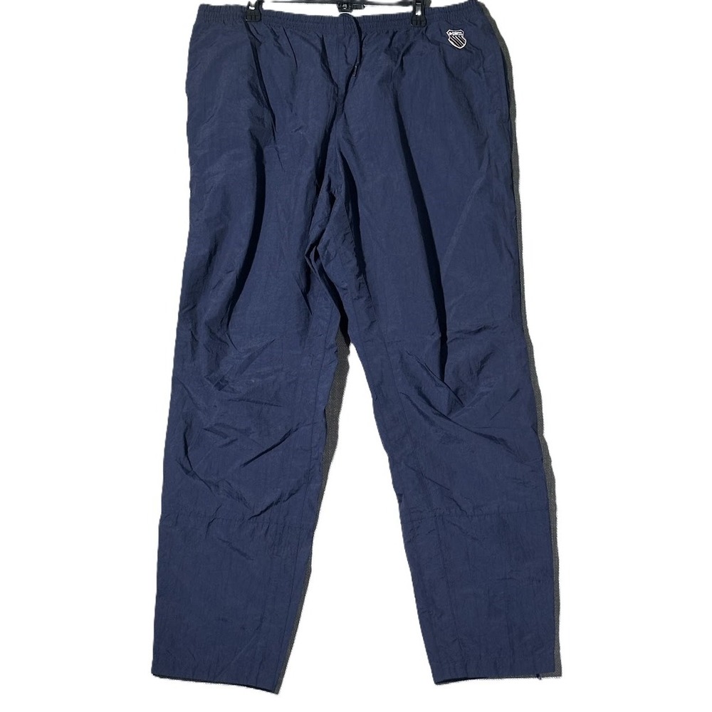 K-Swiss Track Pants Mens XL Navy Blue Athletic Windbreaker Sportswear Training